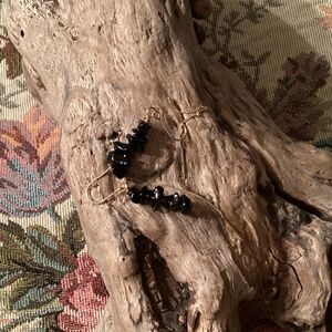 14/20 Gold Filled Obsidian Chip Threader Earrings